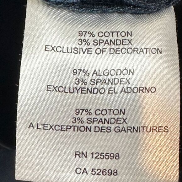 Ellen Tracy Navy Cropped Pants Gold Chain Detail 4 - Picture 5 of 8